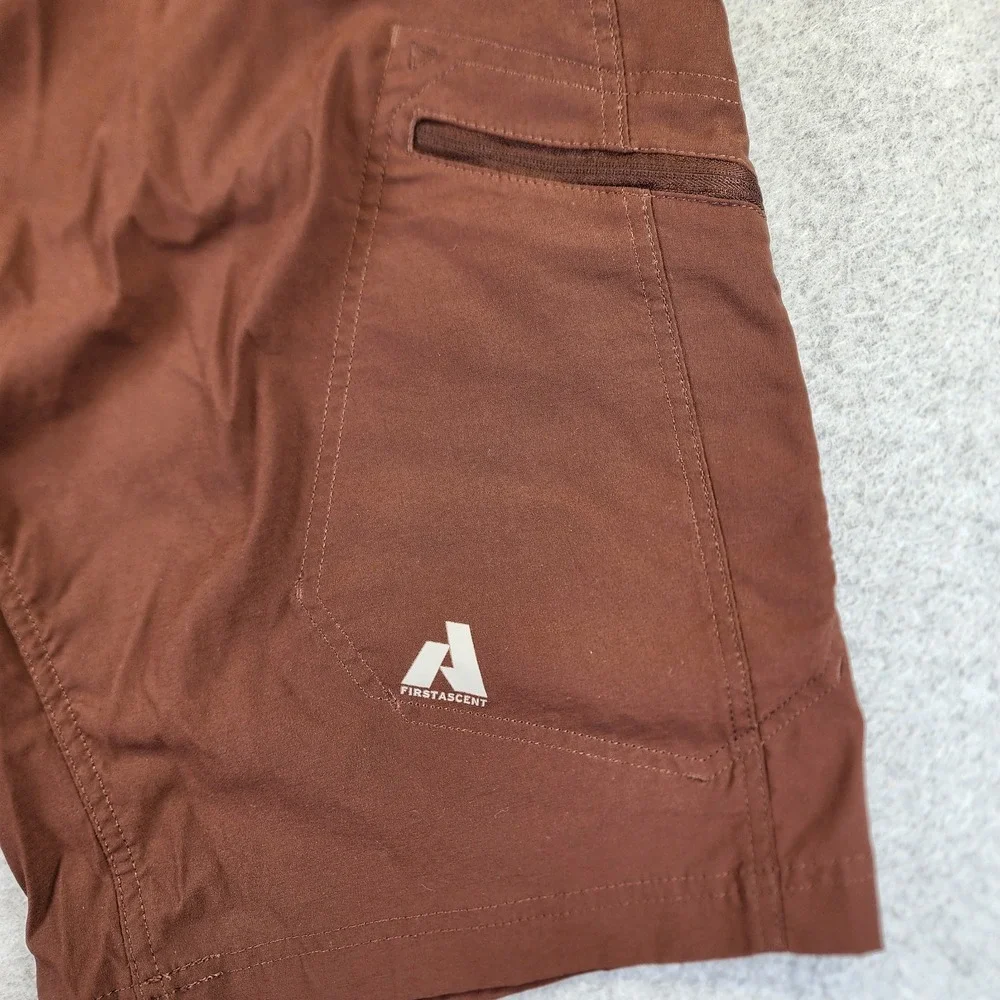 Eddie Bauer First Ascent Guide Pro Shorts Men's 36 Burnt Brown Nylon Outdoor